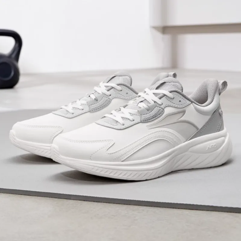 361° Softwalk 3.0 Wear Resistant Low Top Running Shoes Men's White Gray-1