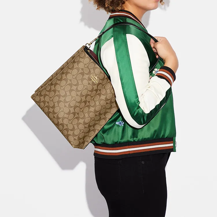 COACH Mollie Canvas With Leather Bucket Bags Crossbody Bag, Shoulder Bag Large Size Women's-4