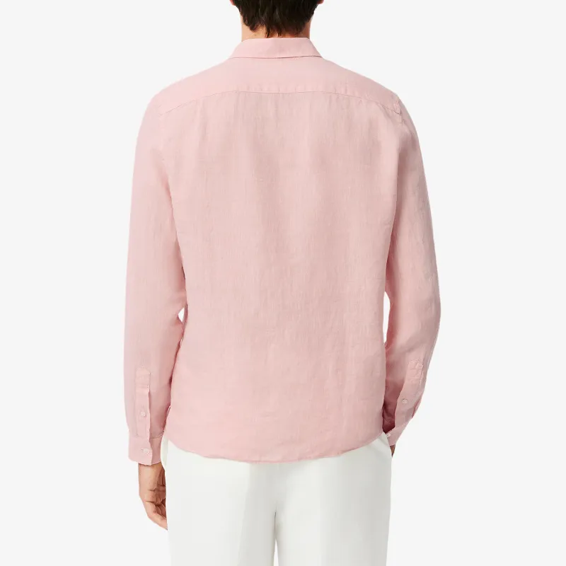 LACOSTE Logo embroidered Linen Shirt-2