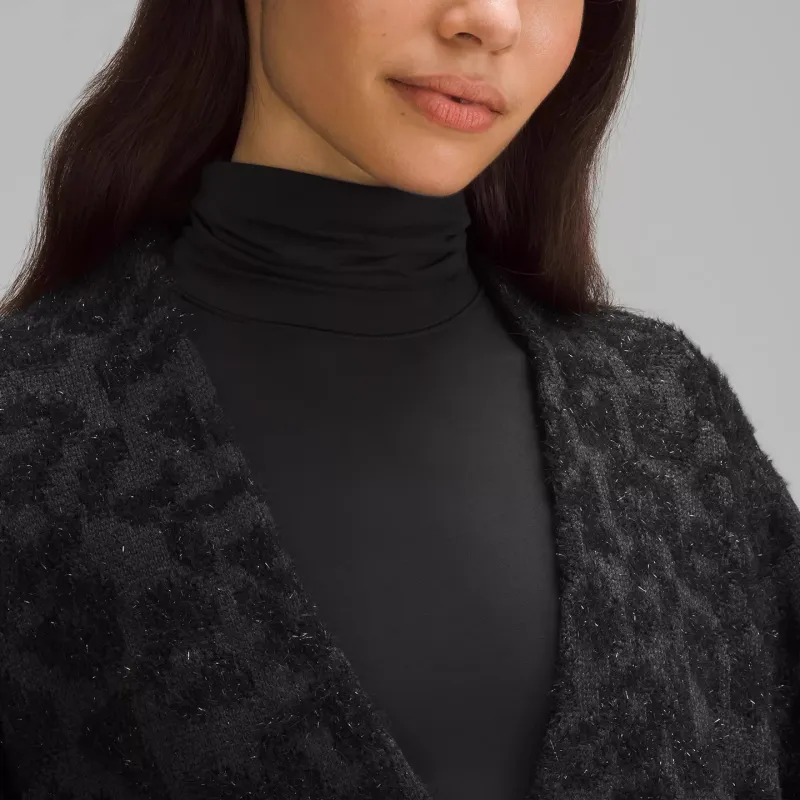 Lululemon Knitwear Women's Knitted Fabric Leopard Print Graphite Gray Black-4
