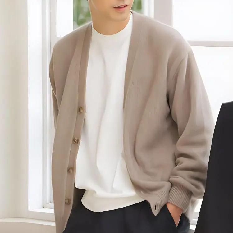 Beams B MING Sweater Men's Light Umber-3