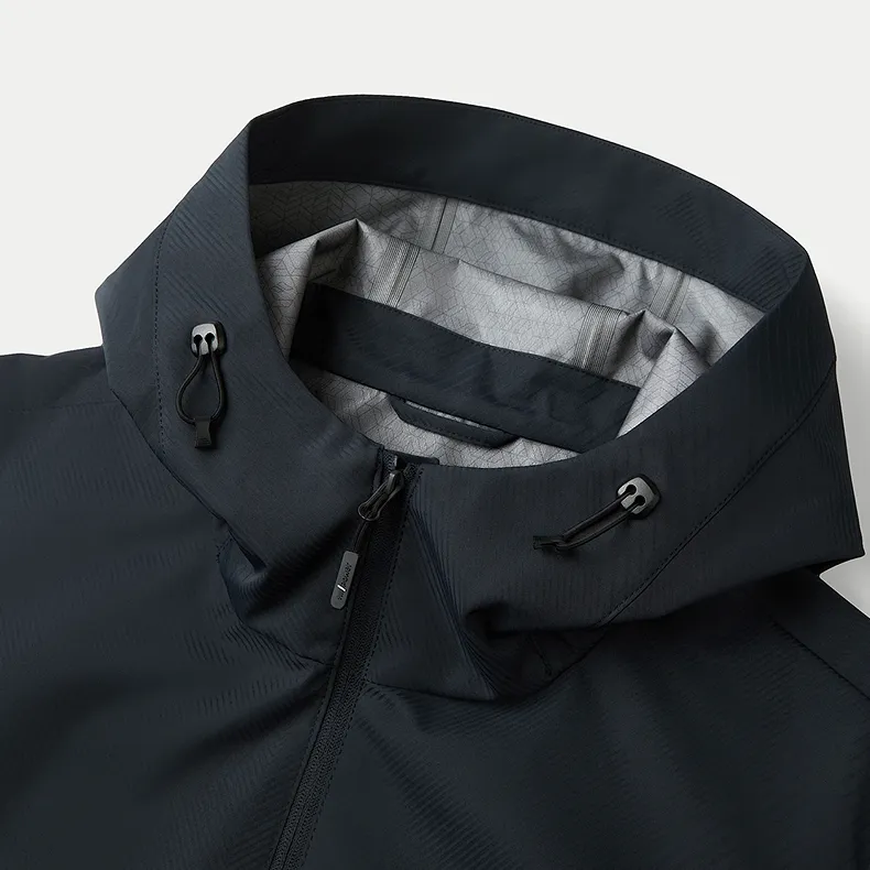 HLA Jackets Men Navy Blue Pattern 81-2
