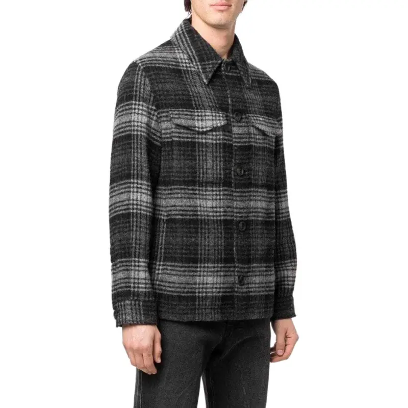 Ami Paris Checked Button up Shirt Jacket-4