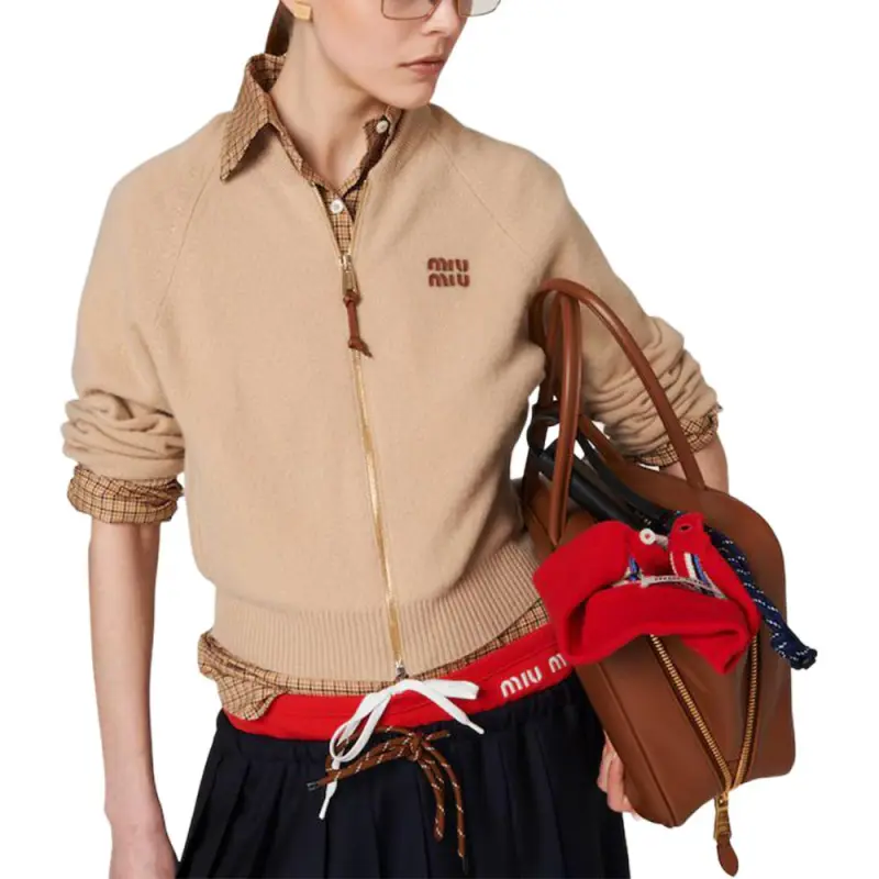 MIU MIU FW24 Knitwear Women's Khaki-1
