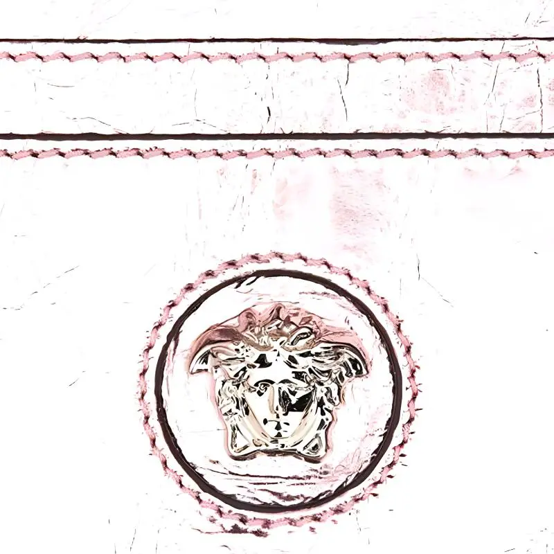 VERSACE Leather Card Holder Women's Pink-4