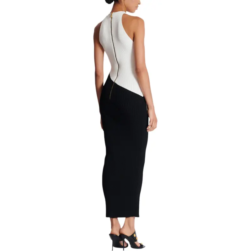 BALMAIN Love Letter Jacquard Long Knit Dress-2