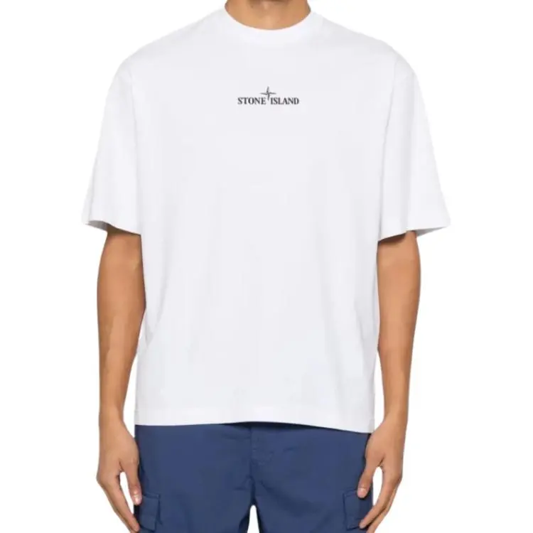 STONE ISLAND Combed Organic Cotton Jersey T shirt-1