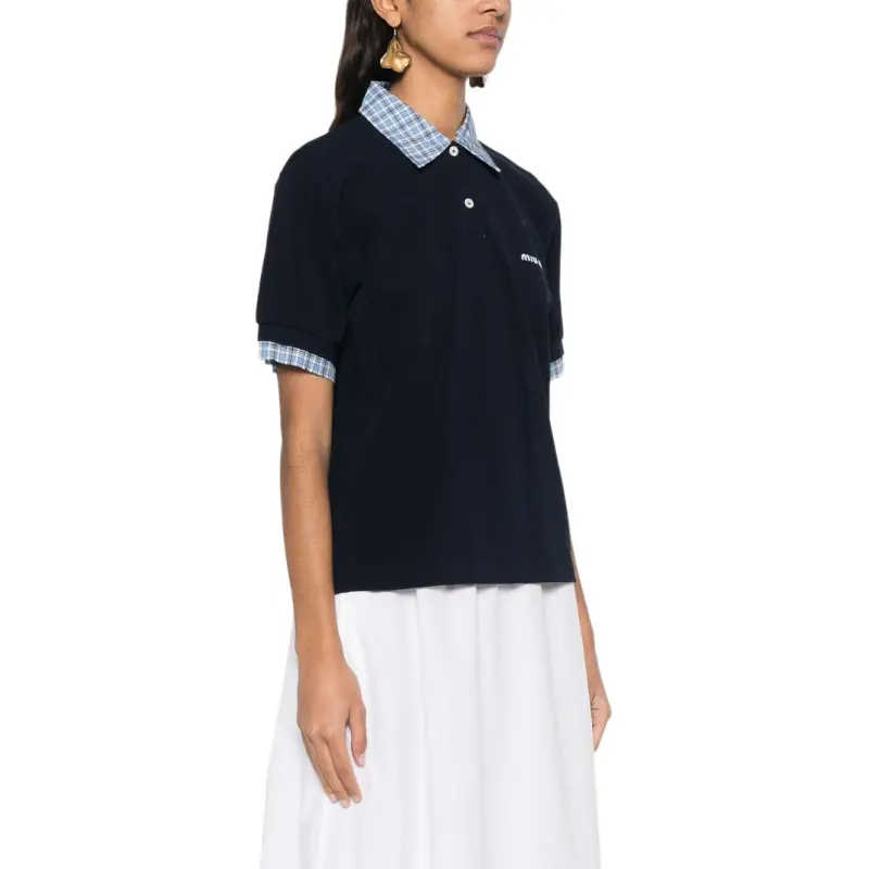 MIU MIU Layered effect Polo Shirt-3