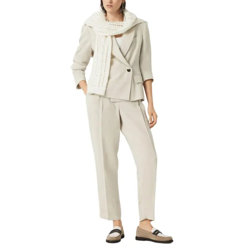 Brunello Cucinelli Monili Embellished Sparkling Slouchy Trousers-3