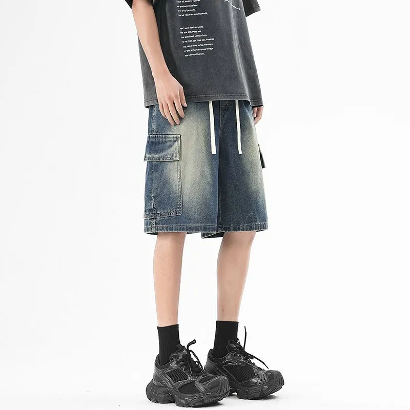 BEAR UNION Denim Shorts Unisex Dark Blue-3