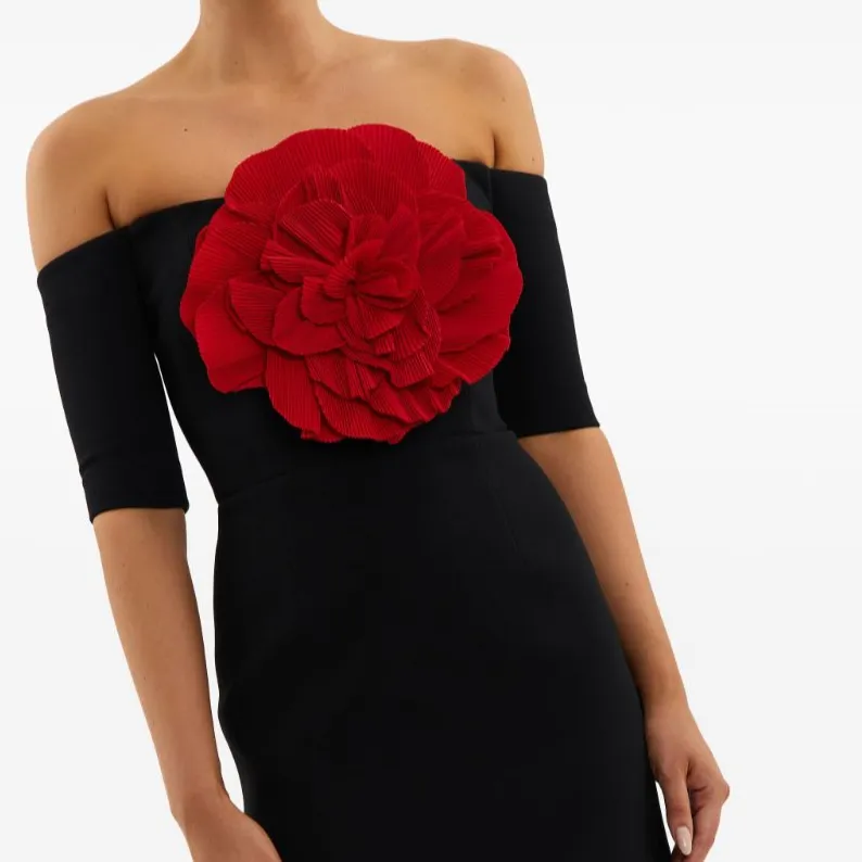 Rebecca Vallance Rhosen Floral-appliqué Midi Dress-4