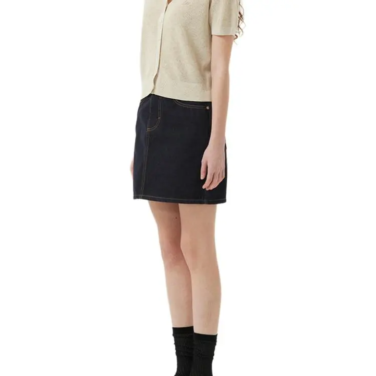 Lee Denim Short Skirts Women's Black-5