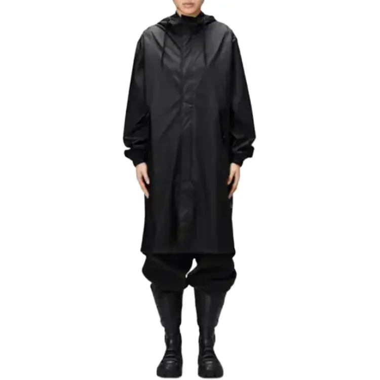 Rains Drawstring Long Sleeved Hooded Coat-1