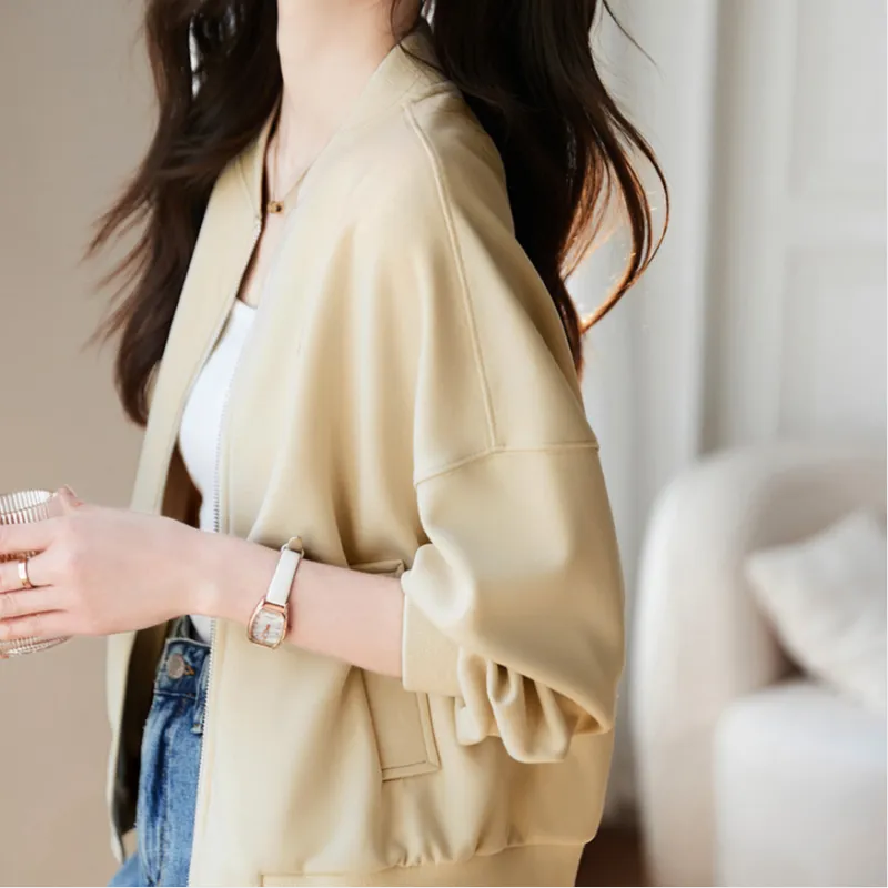 Mo Han Yi Mei Baseball Jacket Women's Ecru-3
