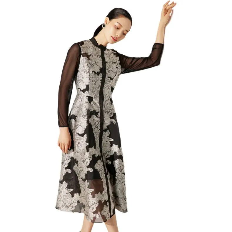 BBLLUUEE Long Sleeved Dress Women's Ink Black-3