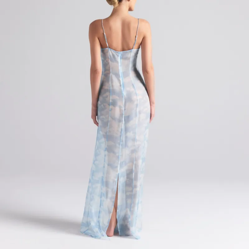 Skims Slip Dresses Women's BLUE QUARTZ CLOUD PRINT/Blue Quartz Cloud Print-1