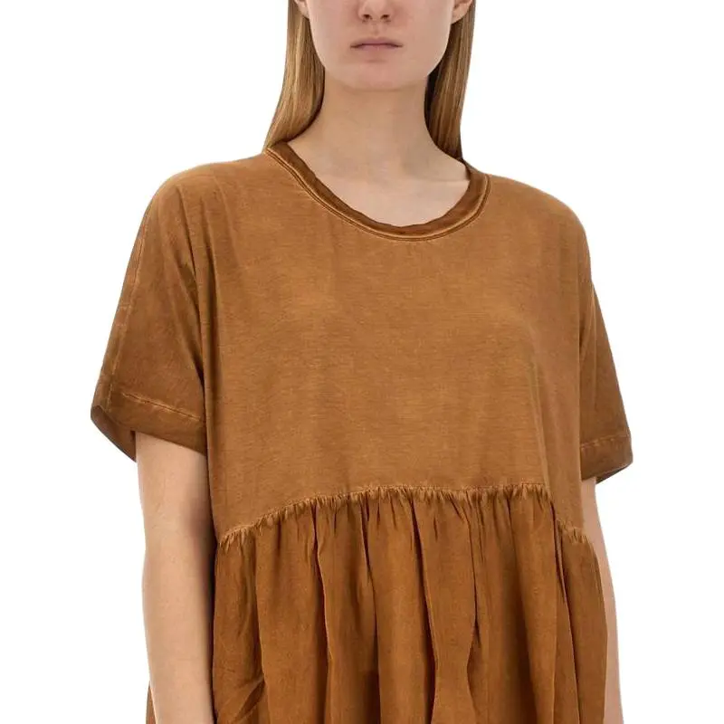 UMA WANG Short Sleeved Dress Women's Brown-2