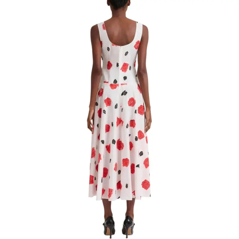 MARNI Rose print Midi Dress-2