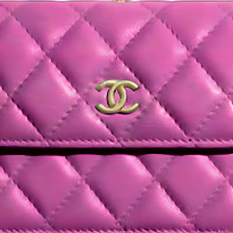 CHANEL Sheepskin Chain Bag Fanny Pack Crossbody Bag Women's Purple-1