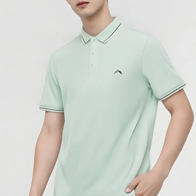 HLA The Mountain Is Not In The High Series Short Sleeved Polo Shirt Men's-32