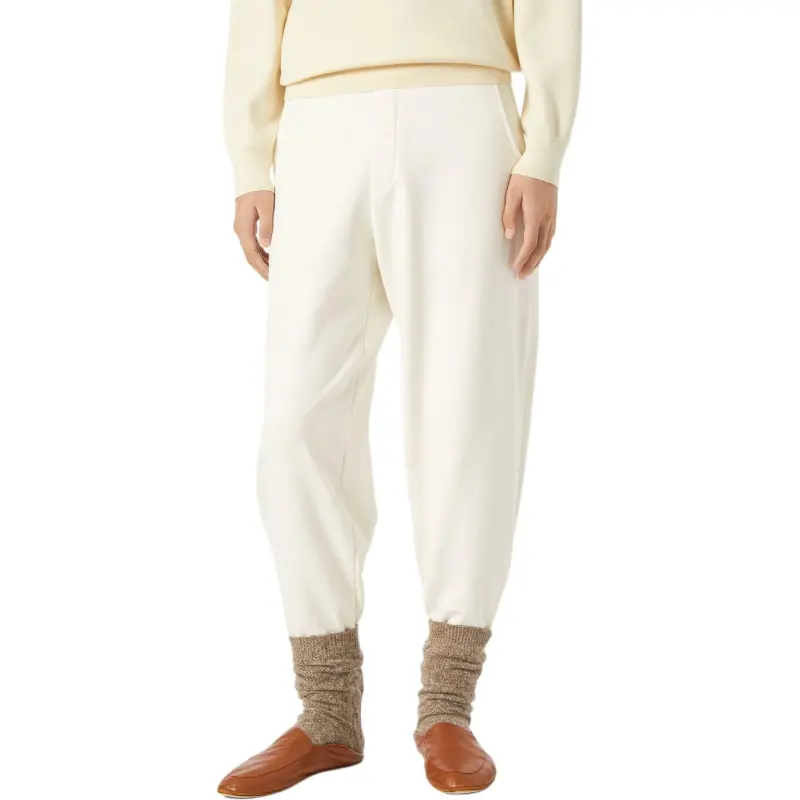Loro Piana Knitted Sweatpants Men's Cream White-2