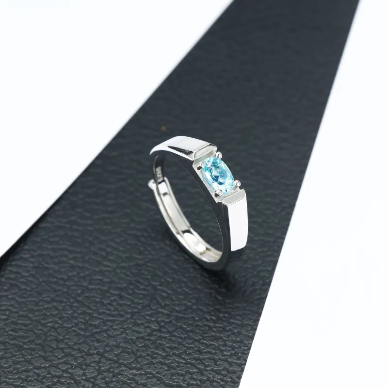AIDAQIAN S925 Silver Ring Open And Adjustable Men's-1