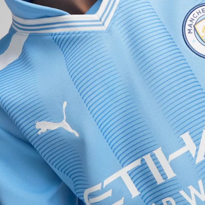 PUMA Manchester City Oversized Winter Football Jersey Soccer Jerseys Men's Light Blue-4