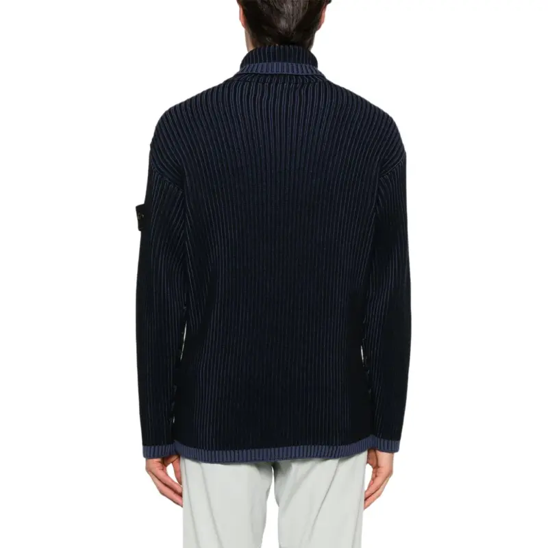 STONE ISLAND Logo Patch Roll Neck Ribbed Jumper-4