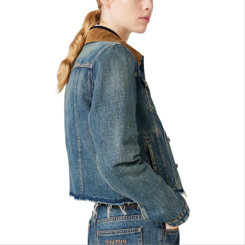 MIU MIU SS25 Denim Jacket Women's Blue-3