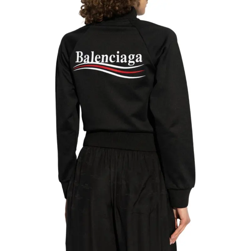 Balenciaga Logo Printed Zip Up Jacket-3