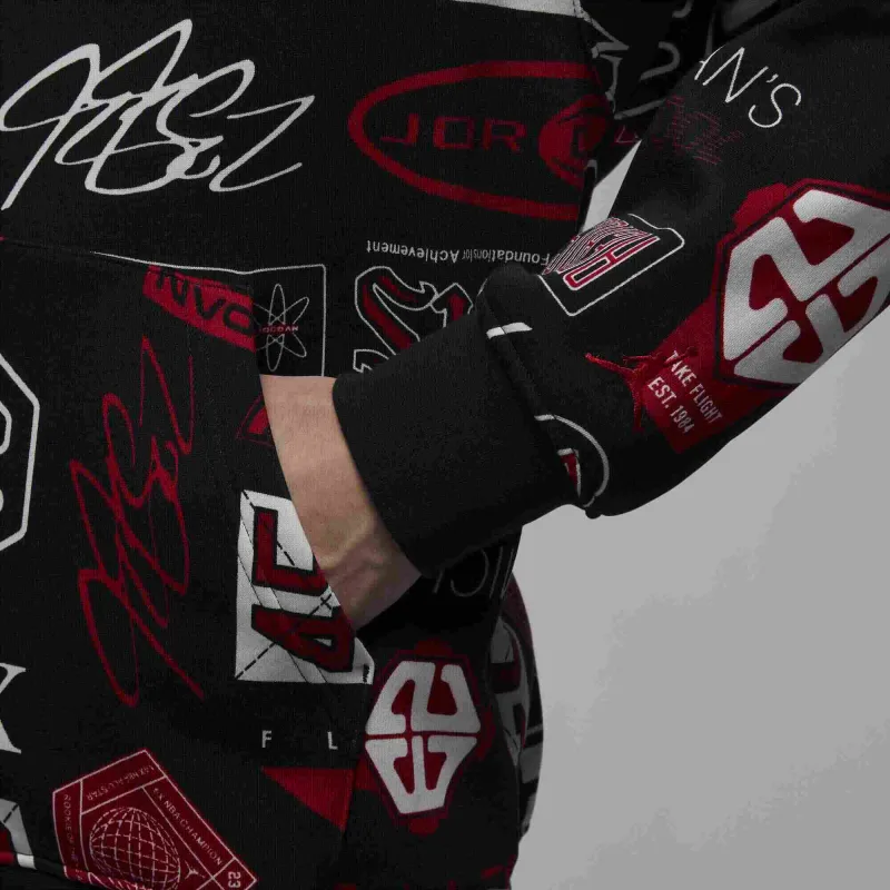 Jordan Essentials Sweatshirt Men's Black/Campus Red-3