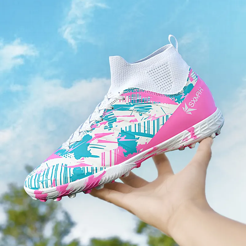 DOUBLE STAR 88 Slip Resistant, Abrasion Resistant, Lightweight Soccer Shoes Unisex Cherry Blossom Pink-1