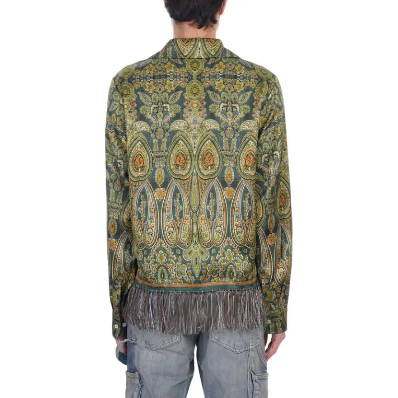 AMIRI Tapestry Long Sleeve Bowling Shirt-4