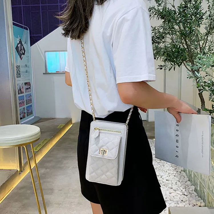 Duoluplo Doron Paul Pu Fashion Crossbody Cell Phone Pouch, Small Square Bag Trumpets Women's White/Black/Matcha Green-2