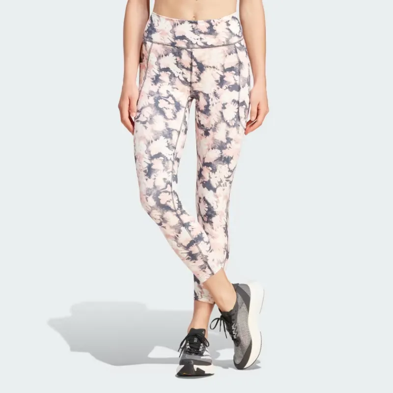 Adidas DAILYRUN PRINTED 7/8 LEGGINGS Athletic Trousers Women's Pink-2