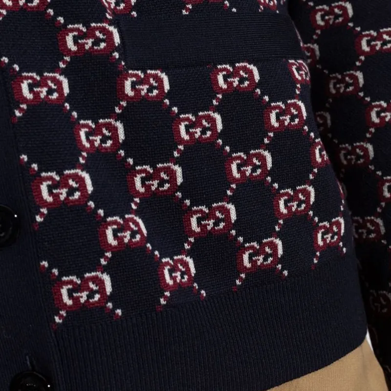 GUCCI Monogrammed Button Up Cardigan-4