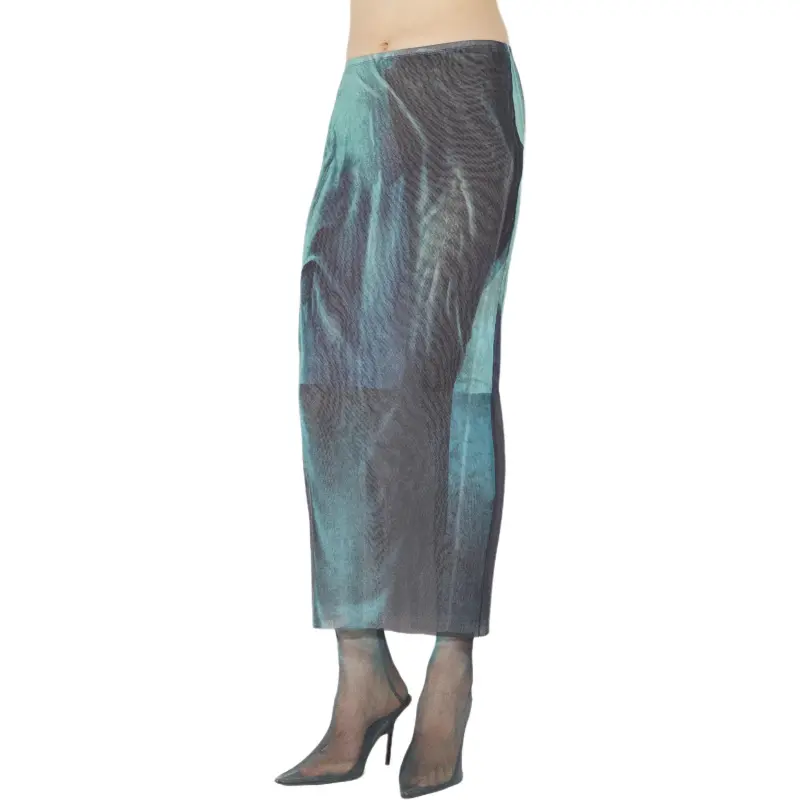 Jean Paul Gaultier Casual Long Skirts Women's Indigo-3