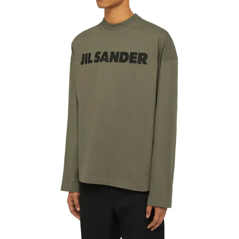 JIL SANDER Long Sleeve Logo T Shirt 'Olive'-2