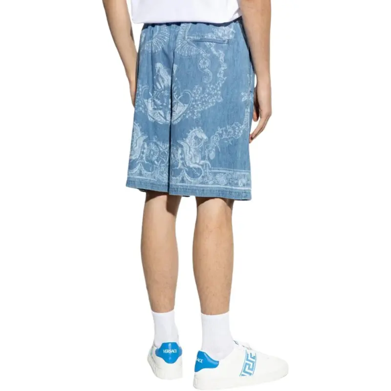 VERSACE Barocco Sea Denim Shorts-3