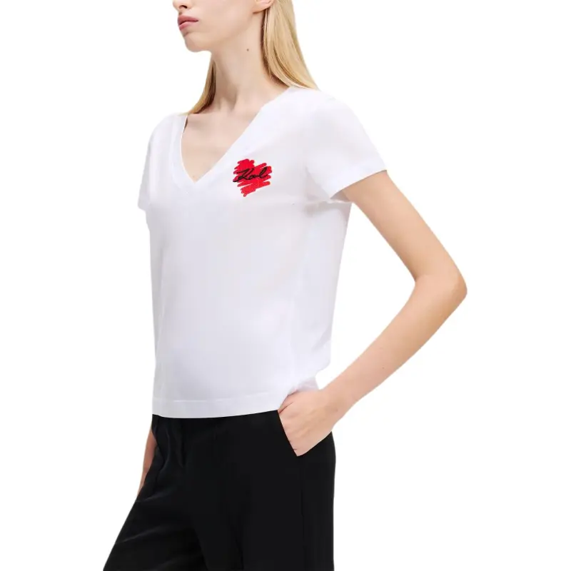 Karl Lagerfeld K/Heart V neck T shirt-3
