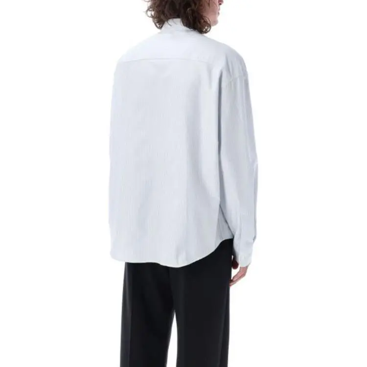 AMIPARIS Paris Ami De Coeur Striped Logo Embroidered Shirt-4