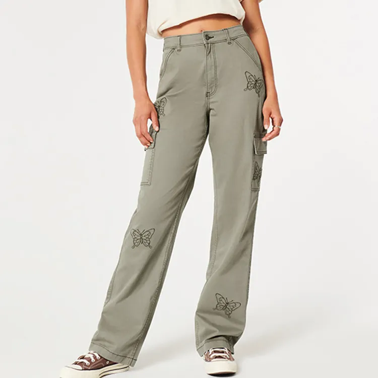 Hollister Casual Pants Women's Olive Green-1