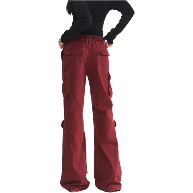 NAWS Casual Pants Women's Bordeaux Red-2
