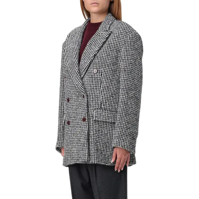 Alysi Houndstooth pattern Coat-4