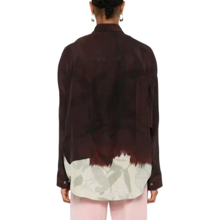 DRIES VAN NOTEN Casio Print Shirt Brown-1