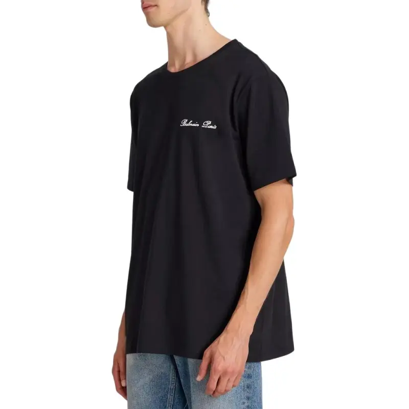 BALMAIN Logo embroidered Cotton T shirt-4