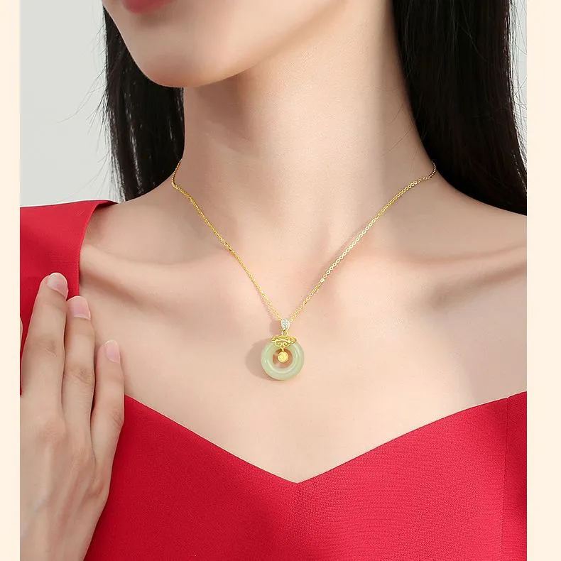 Andaozi Hetian Jade Necklaces Green Jade Unisex-2