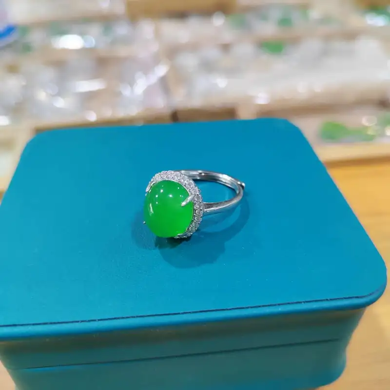 Gifts Chalcedony Jade Rings Unisex-8