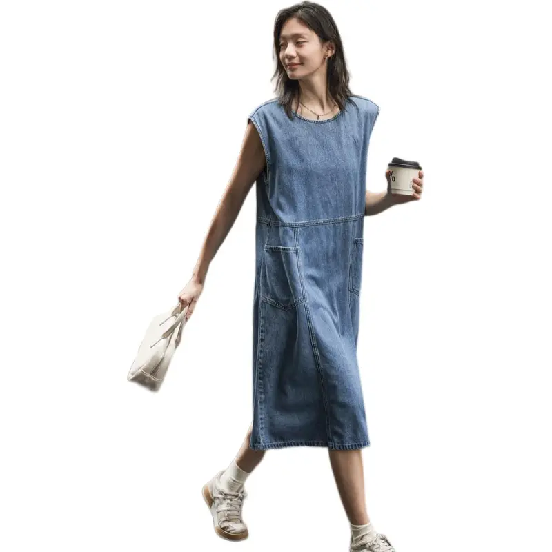 【dme】 Sleeveless Dress Women's Denim Blue-3
