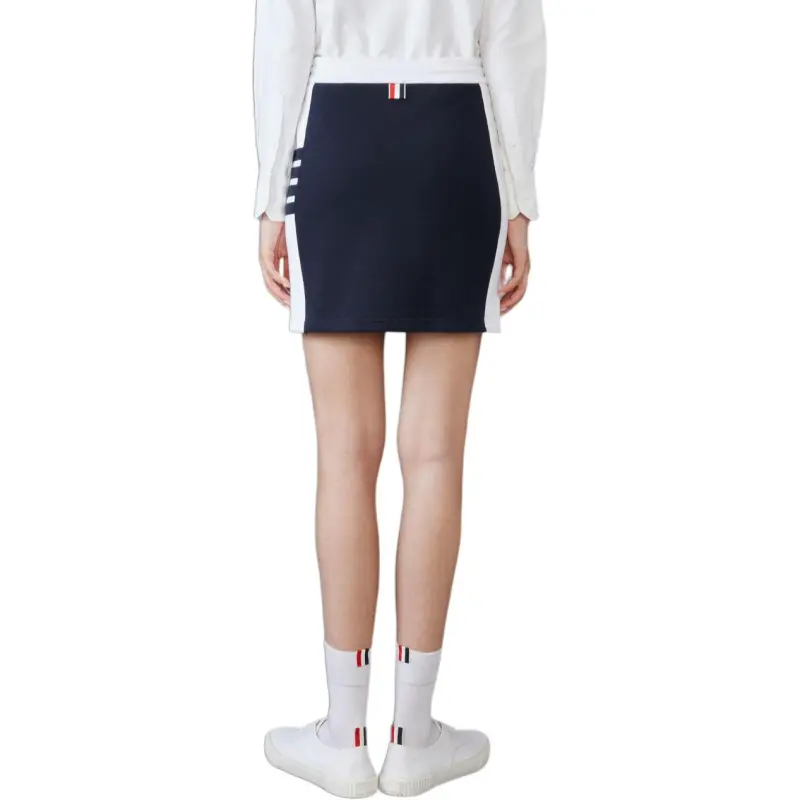 THOM BROWNE Classic Four Stripe Knit Mini Skirt-1